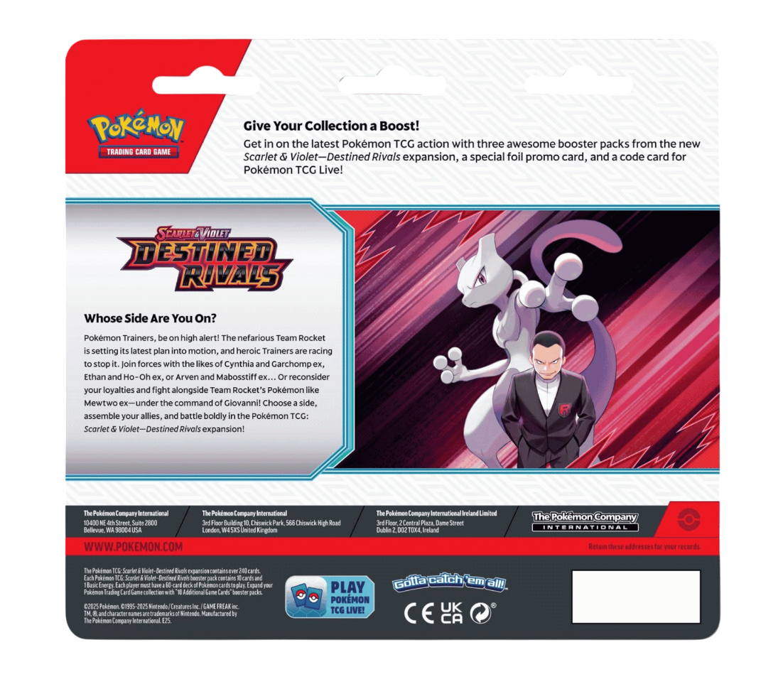 Pokemon: Scarlet & Violet - Destined Rivals - Three-Booster Blister Pack (Set of 2)